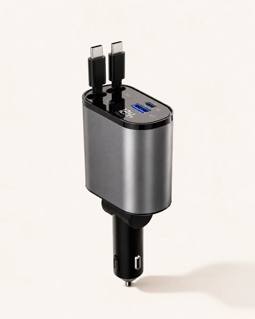 100W Car Charger | Metal Fast Charging USB-C & USB-A Adapter trostia