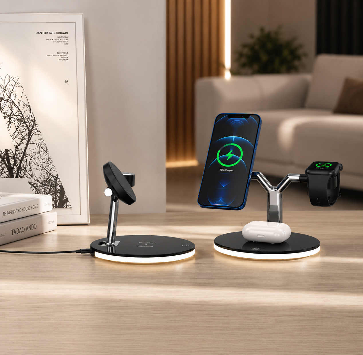 3-in-1 Magnetic Wireless Charging Station | MagSafe Compatible Wireless Charger
