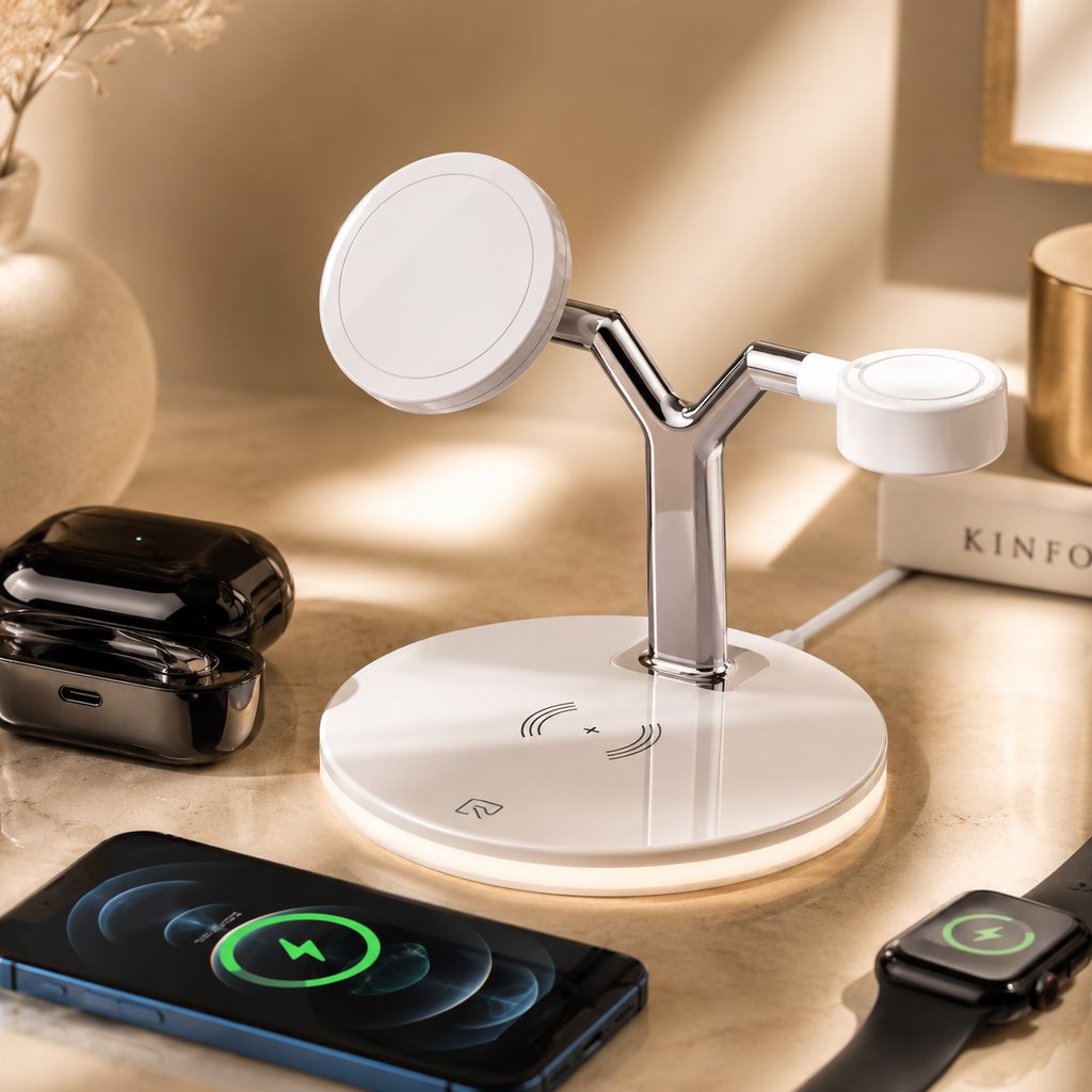 3-in-1 Magnetic Wireless Charging Station | MagSafe Compatible Wireless Charger