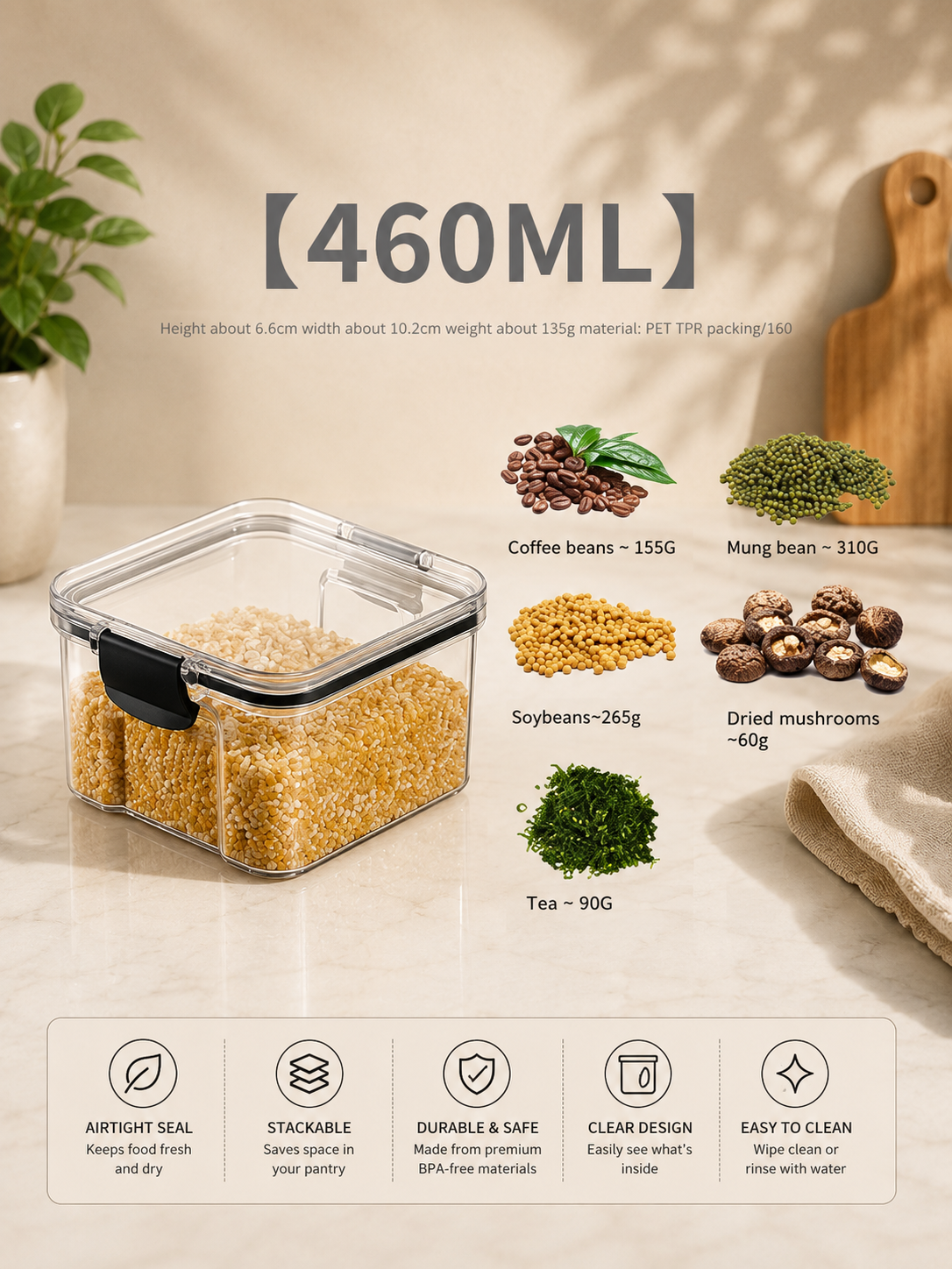 Airtight Food Storage Containers – Stackable Clear Pantry Storage Boxes for Cereal, Rice, Pasta, Grains & Refrigerator Organization