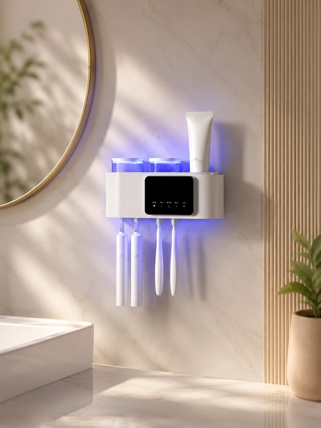 UV Toothbrush Sanitizer & Holder – Automatic Toothbrush Sterilizer with Drying Function for Bathroom Storage