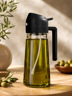 2-in-1 Olive Oil Sprayer & Dispenser – Refillable Oil Mister for Air Fryer, Cooking, BBQ, Salad, Baking & Kitchen