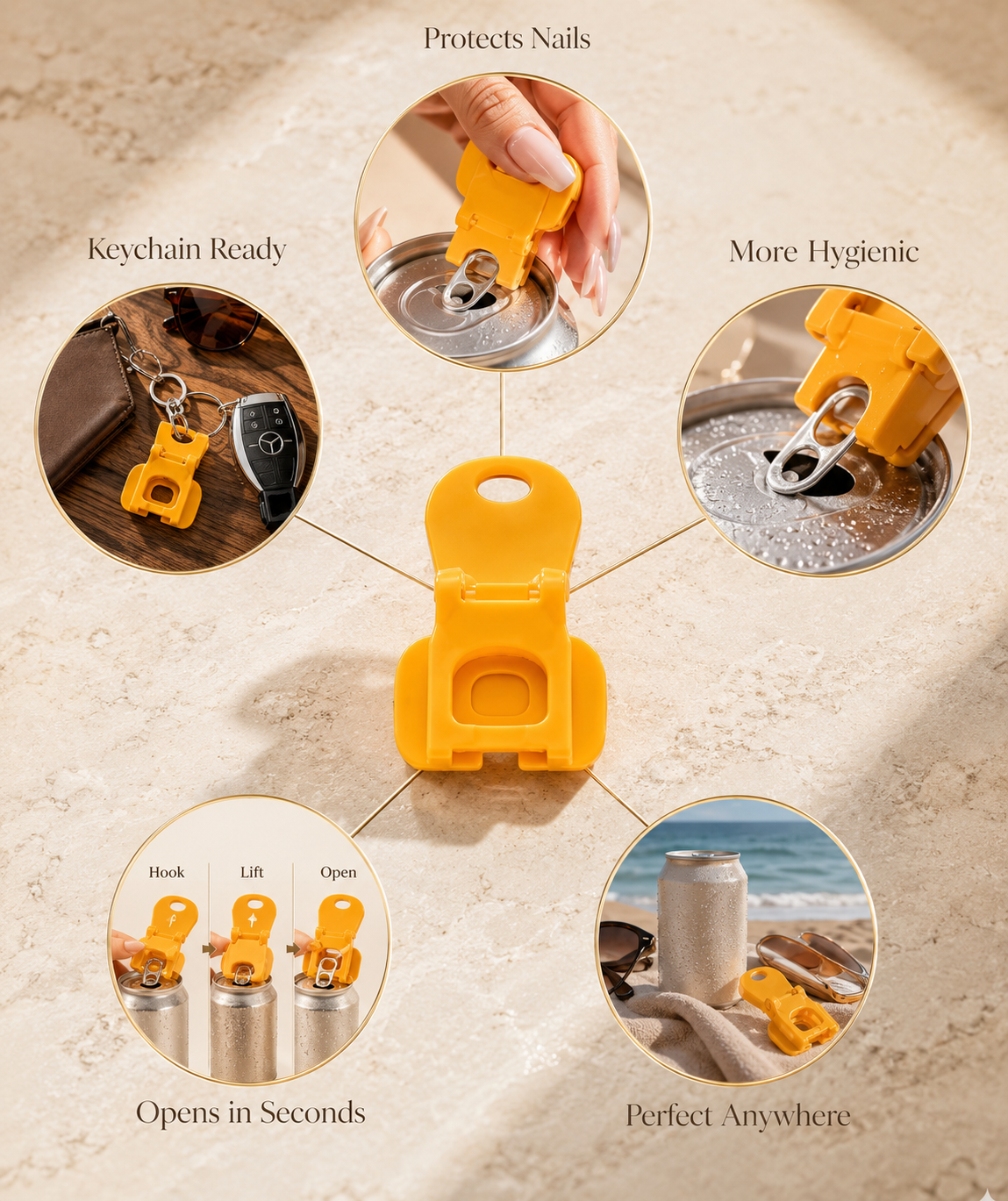 Can Opener for Soda Cans – Portable Plastic Beverage Can Lid Opener for Soda, Energy Drinks & Soft Drinks