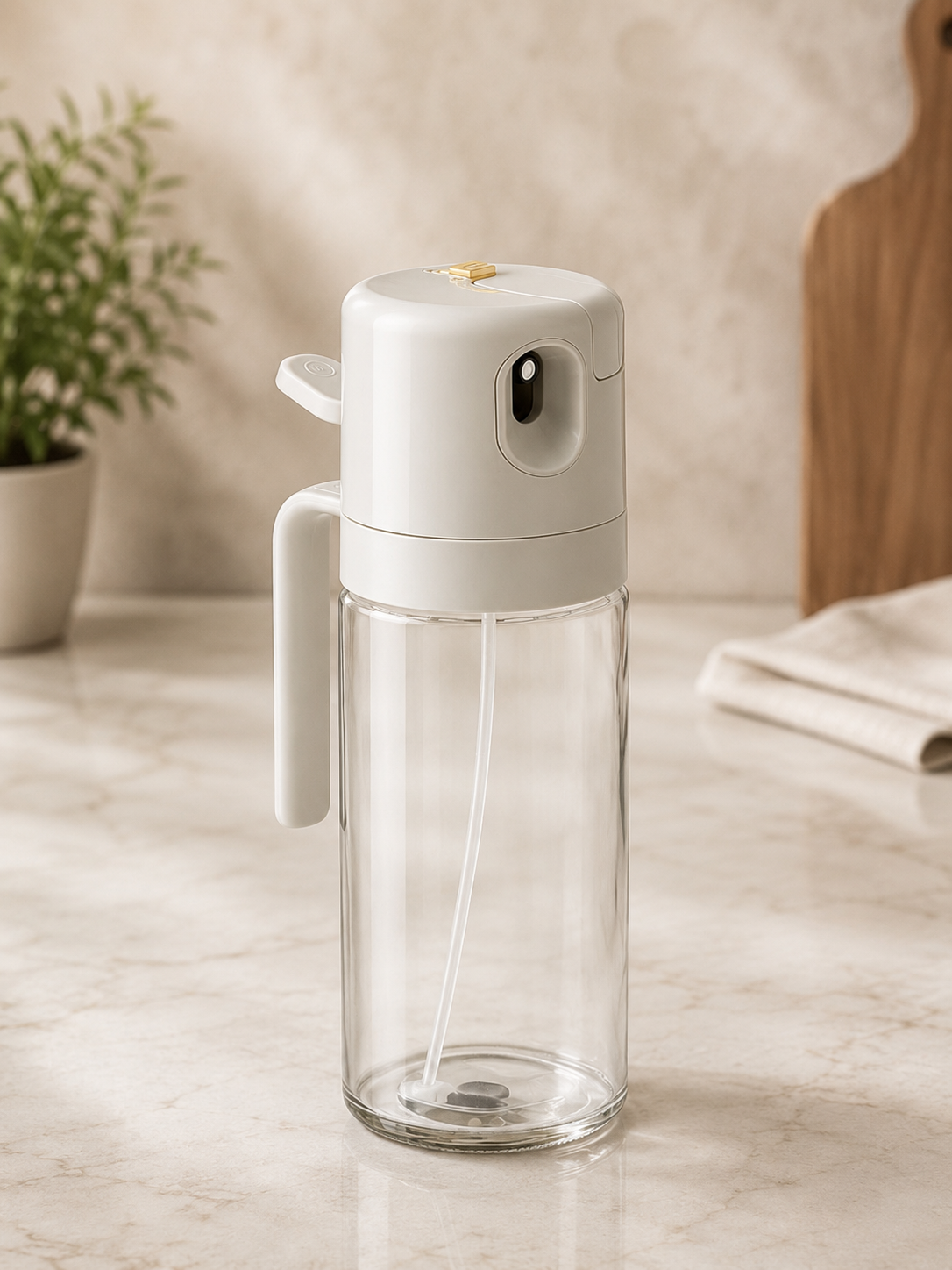 2-in-1 Olive Oil Sprayer & Dispenser Bottle – Refillable Oil Mister for Air Fryer, BBQ, Cooking, Baking, Salad & Kitchen