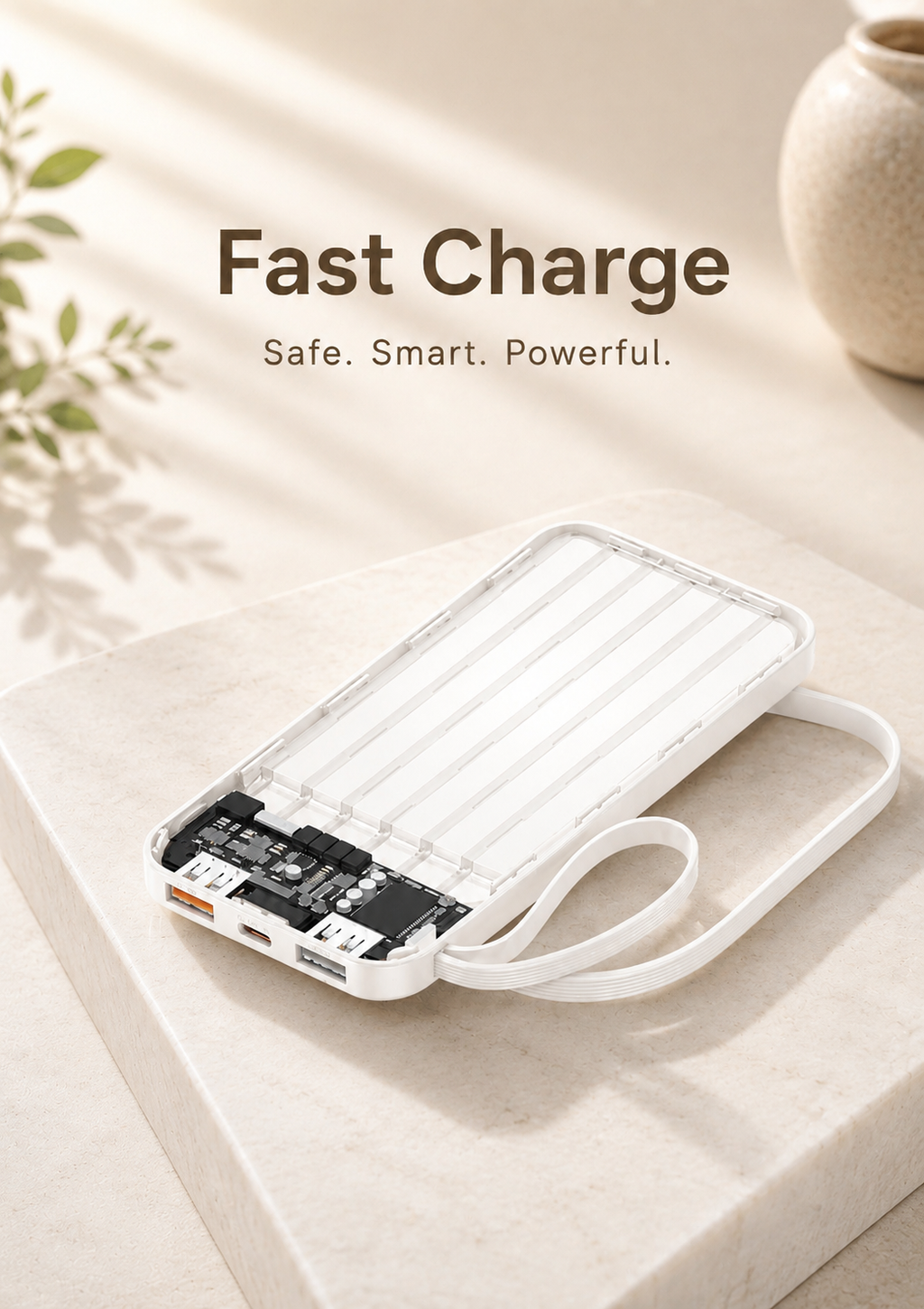 Power Bank for iPhone 20000mAh | Fast Charging Built-in Cable Portable Charger