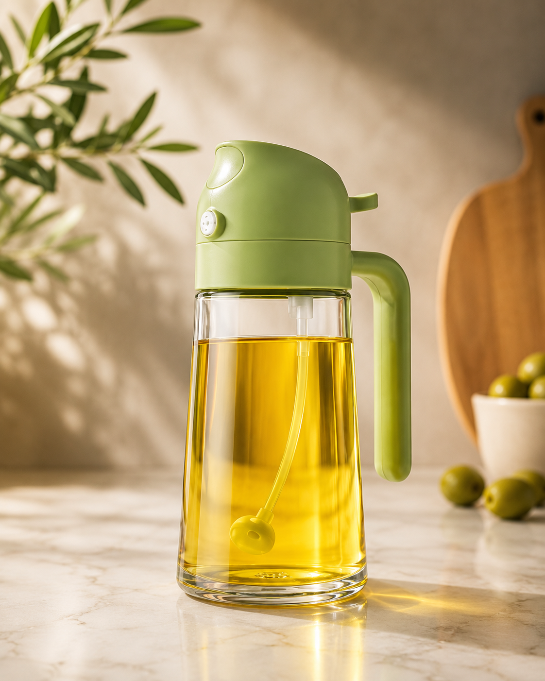 2-in-1 Olive Oil Sprayer & Dispenser – Refillable Oil Mister for Air Fryer, Cooking, BBQ, Salad, Baking & Kitchen