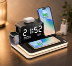 7 in 1 Charging Station | Wireless Charger with LED Clock, Night Light & Fast Charger