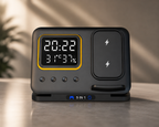 5-in-1 Wireless Charging Station | LED Alarm Clock Fast Charger Stand