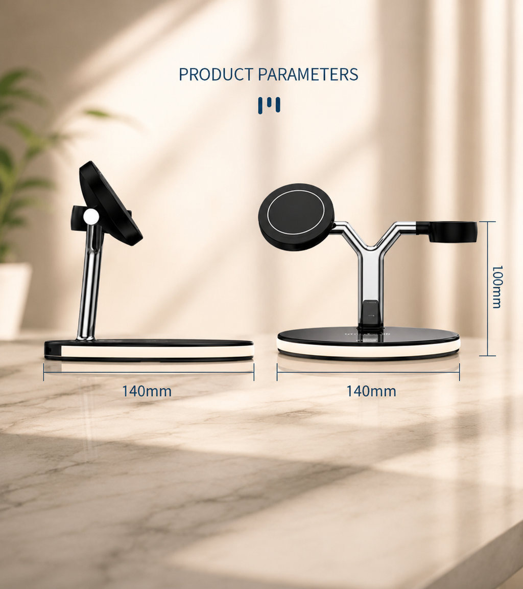 3-in-1 Magnetic Wireless Charging Station | MagSafe Compatible Wireless Charger