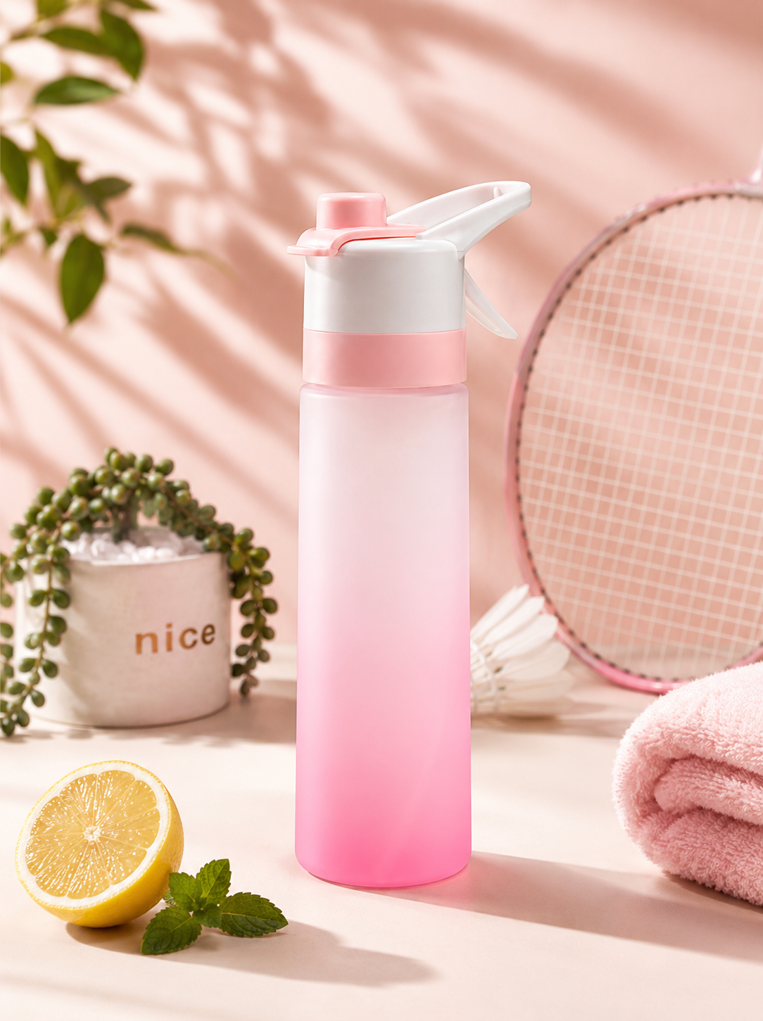 Spray Water Bottle with Mist – 2-in-1 Large Capacity Sports Water Bottle for Gym, Hiking, Travel, Fitness & Outdoor Hydration
