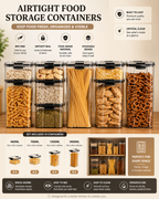 Airtight Food Storage Containers – Stackable Clear Pantry Storage Boxes for Cereal, Rice, Pasta, Grains & Refrigerator Organization