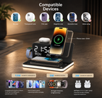 7 in 1 Charging Station | Wireless Charger with LED Clock, Night Light & Fast Charger